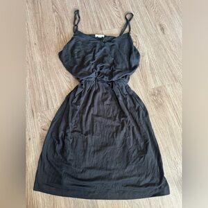 GAP Black Ruched Tie Front Sundress